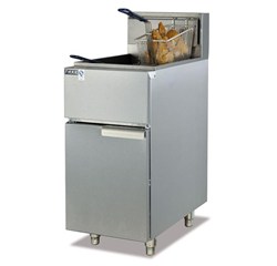 Vertical gas temperature fryer
