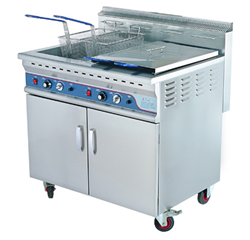 Double Tanks Stand Style Gas Fryer